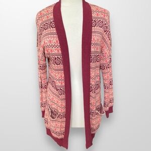 Matilda Jane Women's‎ Size Small Cardigan Sweater Fair Isle Open Front Casual